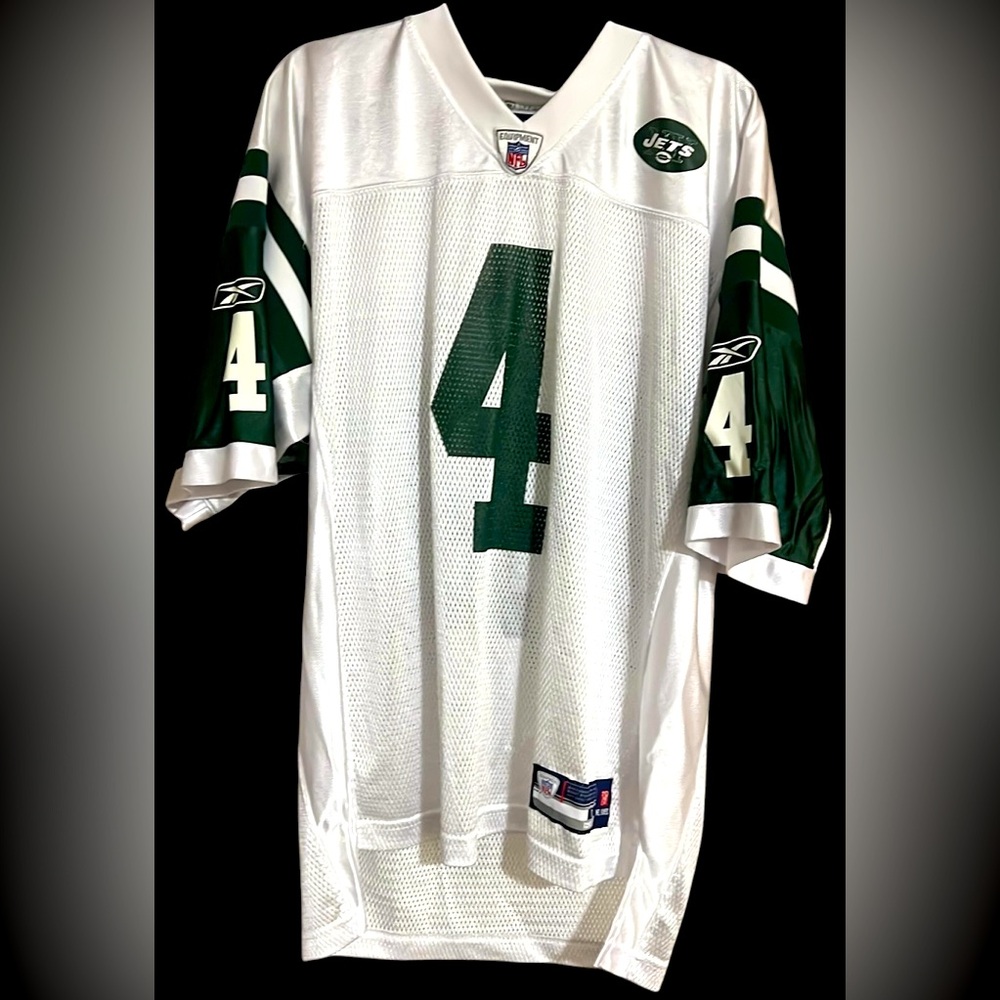 REEBOK NFL Screen Print Football Jersey - New York Jets Brett Favre, Large, GUC.